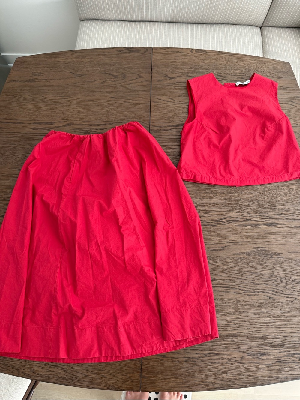 Mango Red Poplin Matching Set - Picture 2 of 5